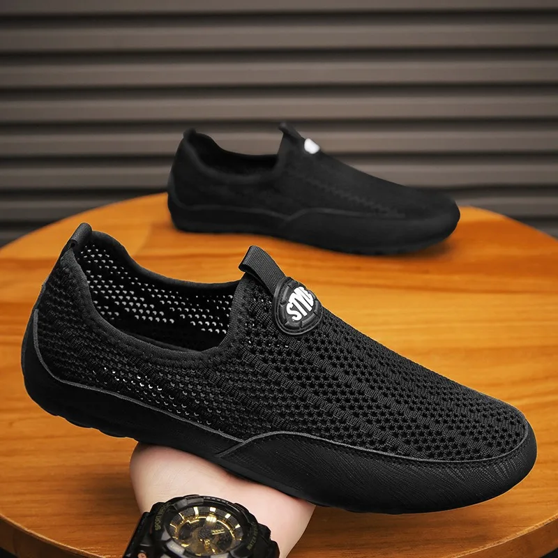 Men's shoes summer hollow mesh breathable thin driving one pedal sports leisure Doudou