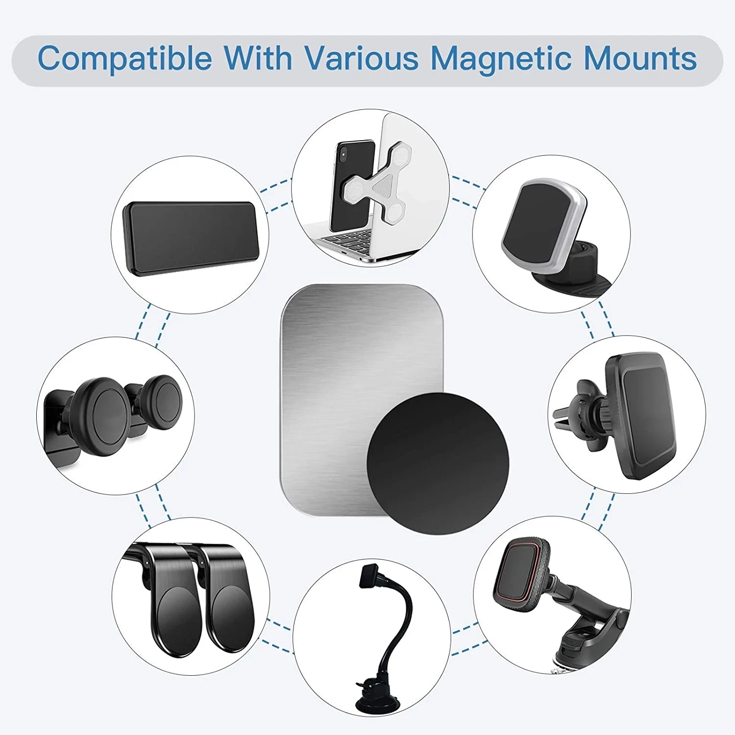 Thin Metal Plate For Magnetic Car Phone Holder Universal Iron Sheet Disk Sticker Mount Mobile Phone Magnet Stand For Smart Phone