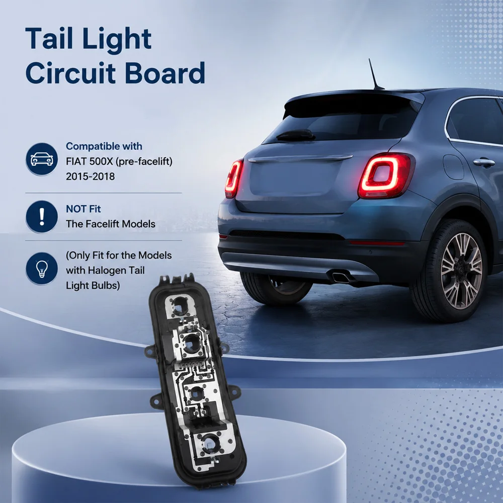 1pc Car Rear Tail Light Bulb Holder Circuit Board For FIAT 500X pre-facelift 2015 2016 2017 2018 7367351 68290191AA