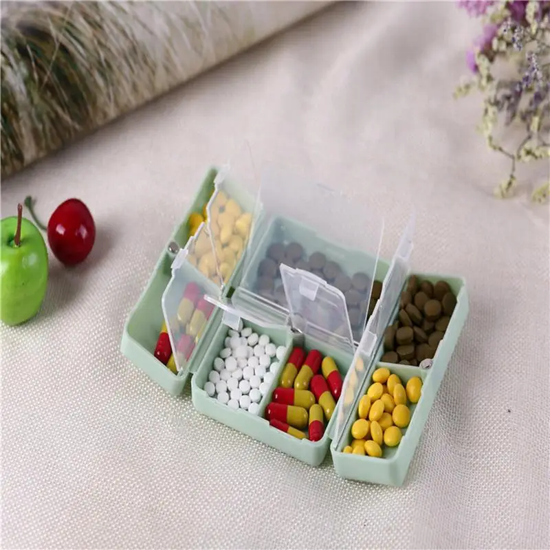 Travel Pill Organizer Collapsible Medication Box 7 Day Pill Organizer Magnetic Pill Case For Purse Pocket Pill Box Organizer