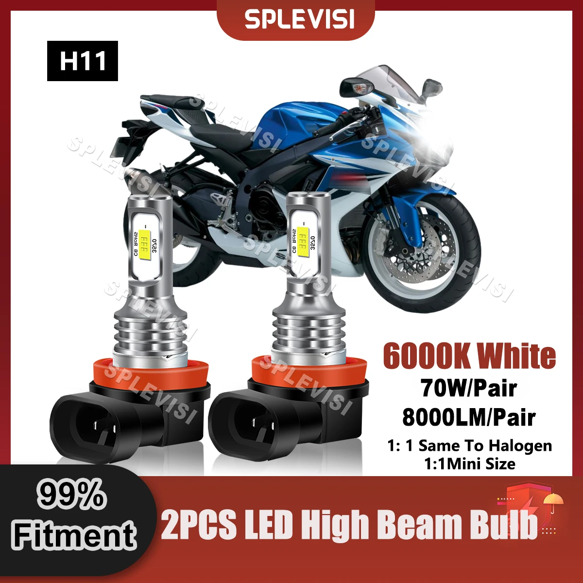 

Motorcycle Light H11 LED Headlight High Beam Bulbs Fits For Suzuki GSXR1000 2007 2008 2009 2011 2012 2013 2014 2015 2016