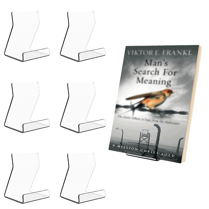 

1/2/6 Pcs Transparent Display Stand Book For Shelf Desktop Bookshelf Acrylic Clear Storage Office