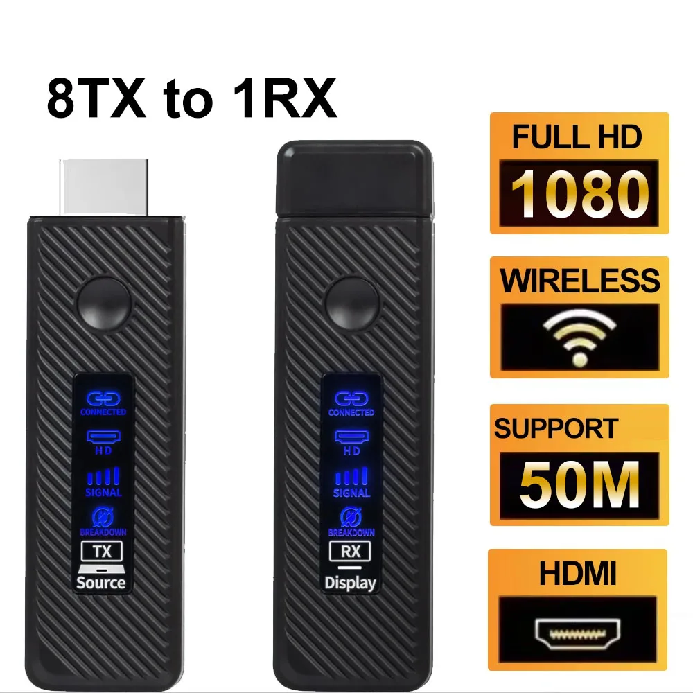 

50 м беспроводной HDMI адаптер видеопередатчик приемник 5,8G удлинитель ТВ-приставка адаптер для ПК камера ноутбук монитор