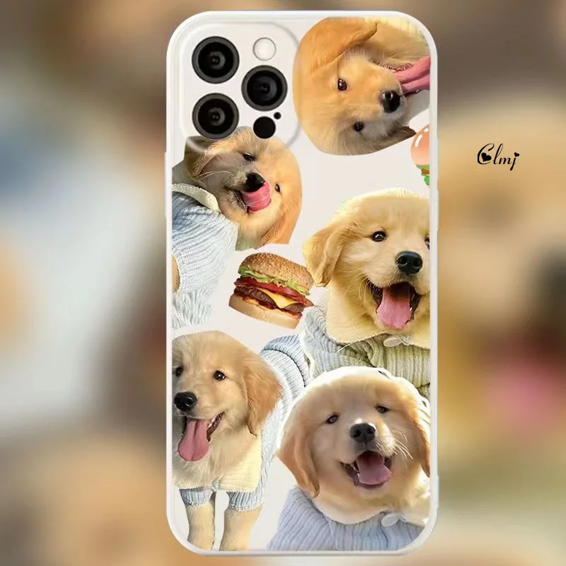 Clmj Cute Dog Hamburger Phone Case For iPhone 13 11 14 Pro 12 Mini X XS Max XR Samsung Galaxy S21 S22 Silicone Protective Cover