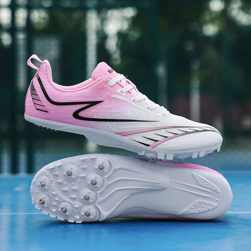 

New Men Women Track ＆ Field Shoes Fashion Hot Selling Professional Ultra Light Long Jump Training Shoe Student Grip Run Shoes