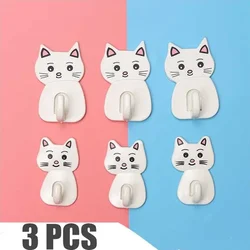 Cartoon Cat Self Adhesive Wall Door Hooks Dormitory Bedroom Door Hangers Hooks Key Umbrella Towel Cap Coat Rack Wall Decoration