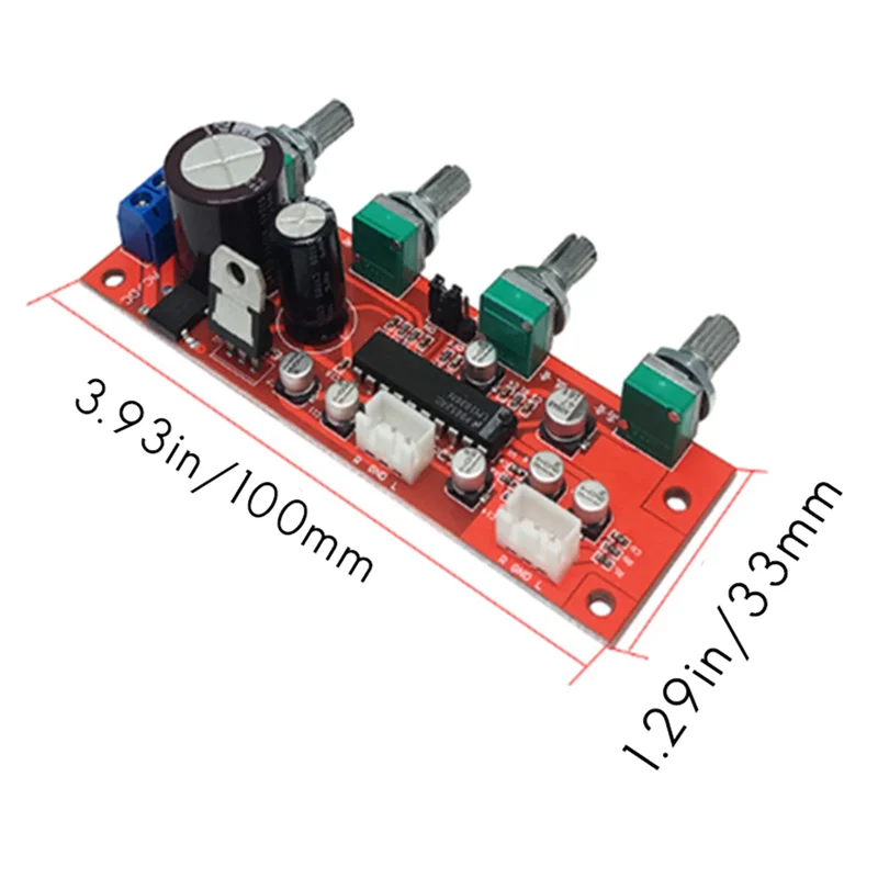 Placa de tom PHILE-2X LM1036 com placa de tom pré-amplificadora de ajuste de volume de graves agudos usando chip de tom LM1036 (tipo A)