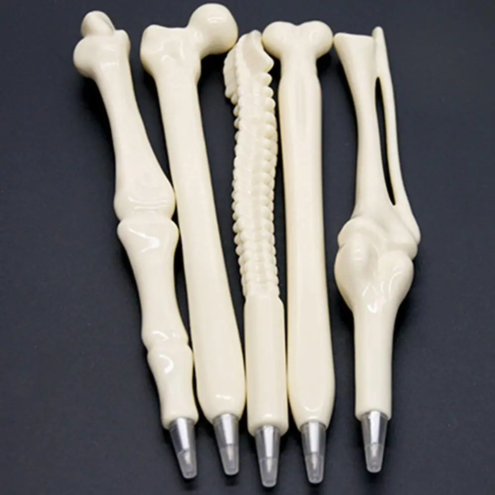 14.5cm Ball Point Pen Bone Shape Office Stationery Plastic Doctors Nurses Finger Pen For Orthopod Stationery Office Supplies