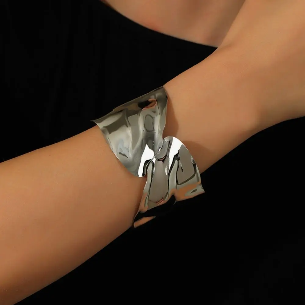 Metal Wide Irregular Open Bangle Europe American Style Alloy Cuff Bangles Minority Design Jewelry Accessories