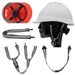 Herramienta de correa de casco de seguridad en blanco Y negro, hebilla de bloqueo de plástico en forma de D, accesorios de faja Mandibular, cinturón de casco Universal