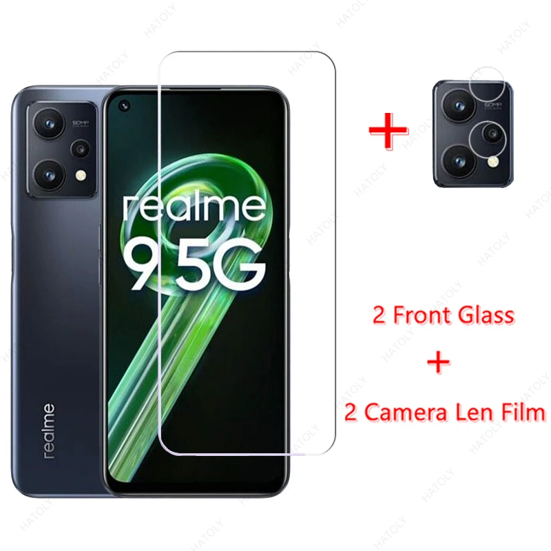 Protector de pantalla de vidrio templado para Realme, película de lente de cámara para Realme, 9, 5G, Pro Plus, 9i, 8i, 8s, 8, 9, 5G