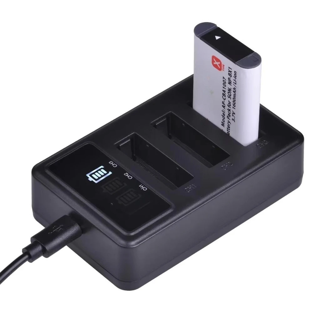 Bateria NP-BX1 de alta capacidade de 1600mAh para câmera Sony ZV-1 RX100 M5 M6 M7 FDR-X3000 HDR-AS300 - Tempo de gravação mais longo