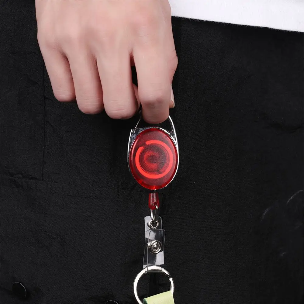 1pc Mode Langlebig Clip Schreibwaren Anti-Verloren Clip Abzeichen Halter Lanyards Schlüssel Ring Versenkbare