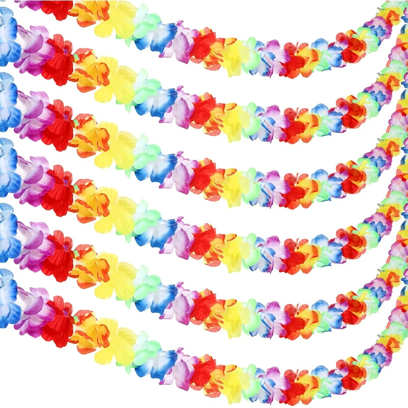 

1Pcs 1M Hawaiian Artificial Flower Wreath Necklace Hawaii Theme Party Garland Summer Beach Wedding Birthday Party Decoration