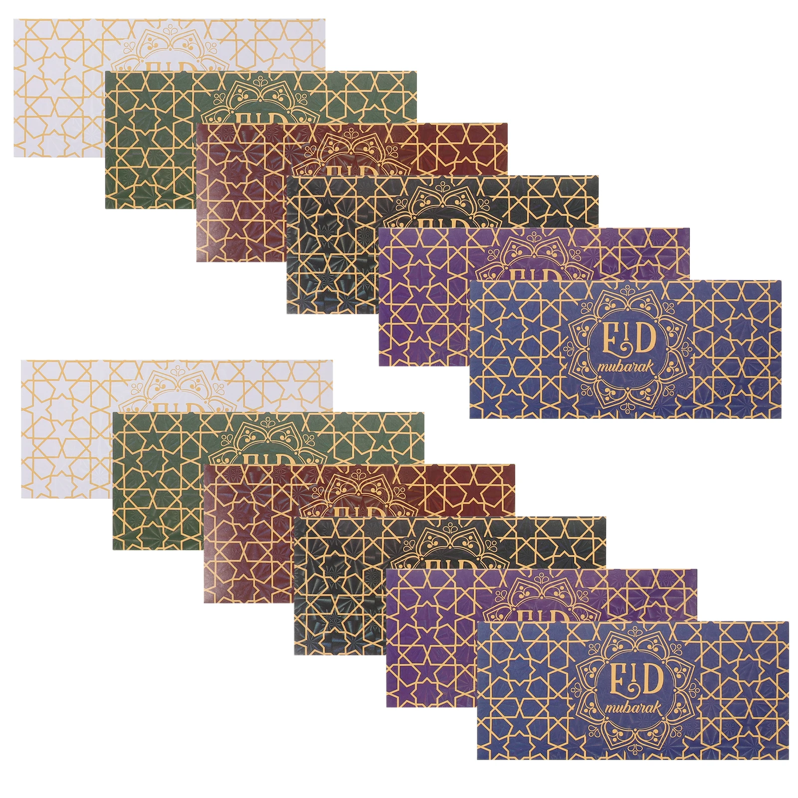 

12pcs Red Envelope Bags Eid Mubarak Envelopes for Cards Bills Celebrations Party Gift Empty Holiday Envelope