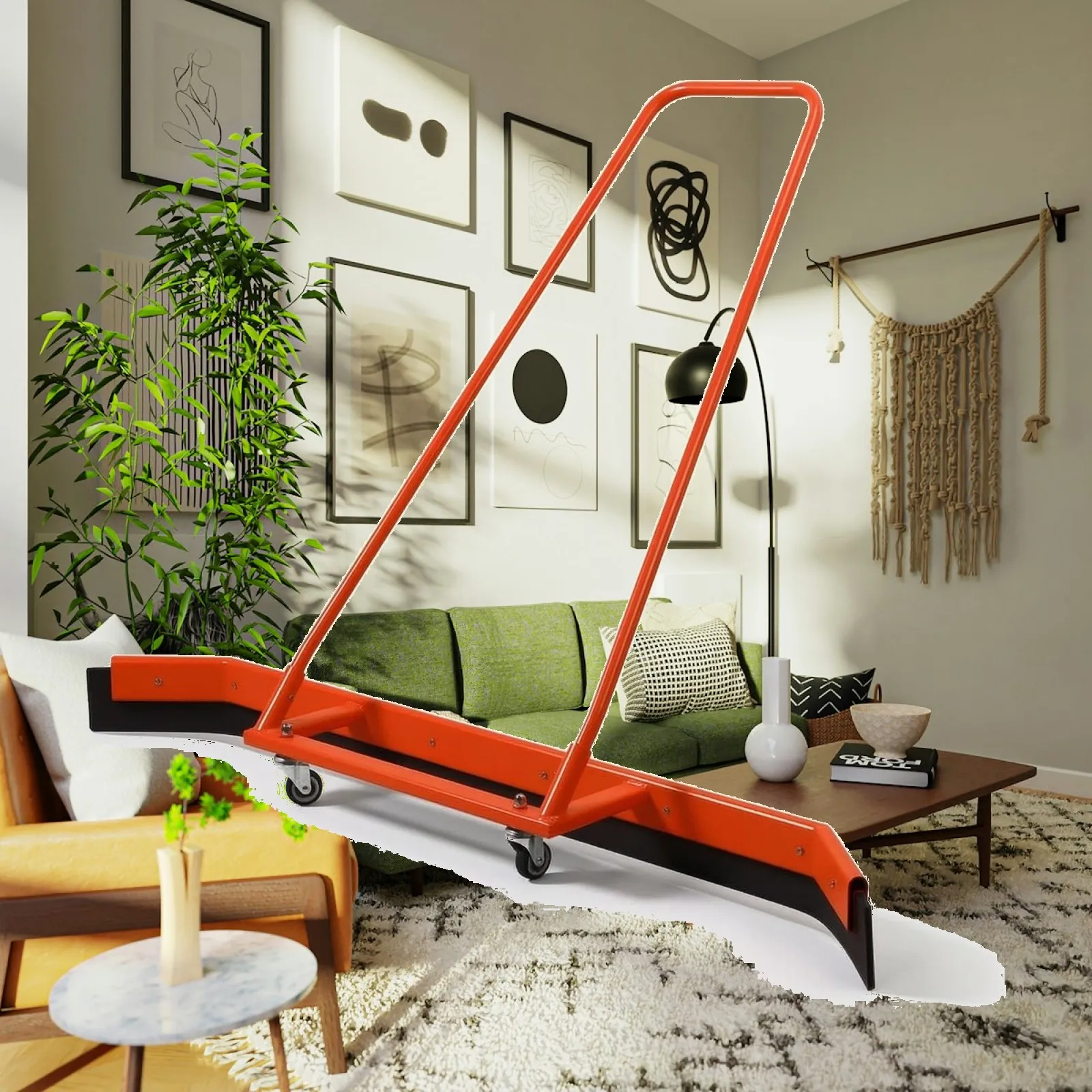 Court Squeegee Wheeled Floor Squeegee with Wheels Push-Pull Floor Scraper Heavy Duty Water Pusher Professional-Grade