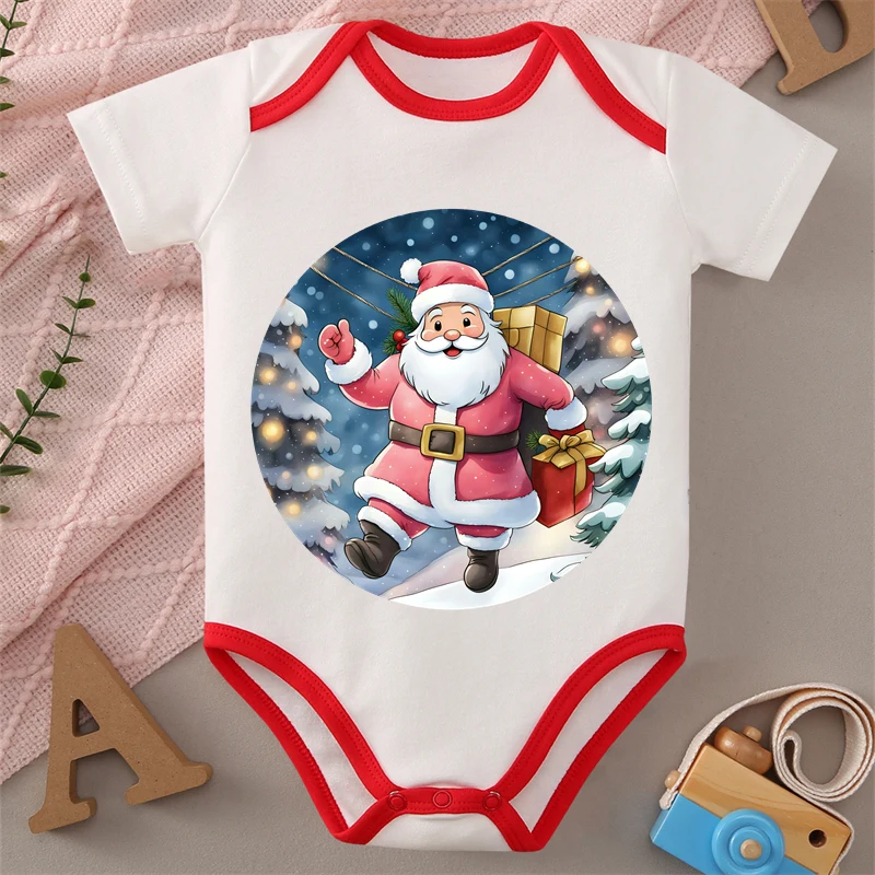 MINISO عيد ميلاد سعيد لطيف الطفل 100% القطن نيسيي بذلة الملابس ارتداءها لطيف 0-12 شهرا الوليد أفضل هدية للطفل