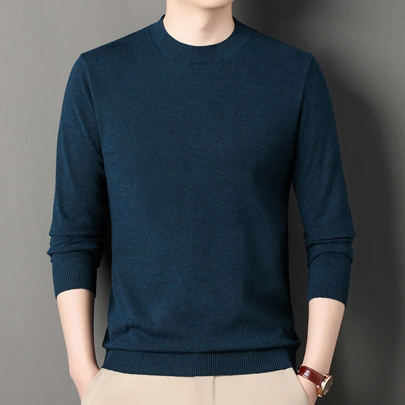 

Весенне-осенний мужской свободный крой, тонкий шерстяной трикотаж, круглый пуловер, базовый слой, свитер Faion Urban Sle Long Sve