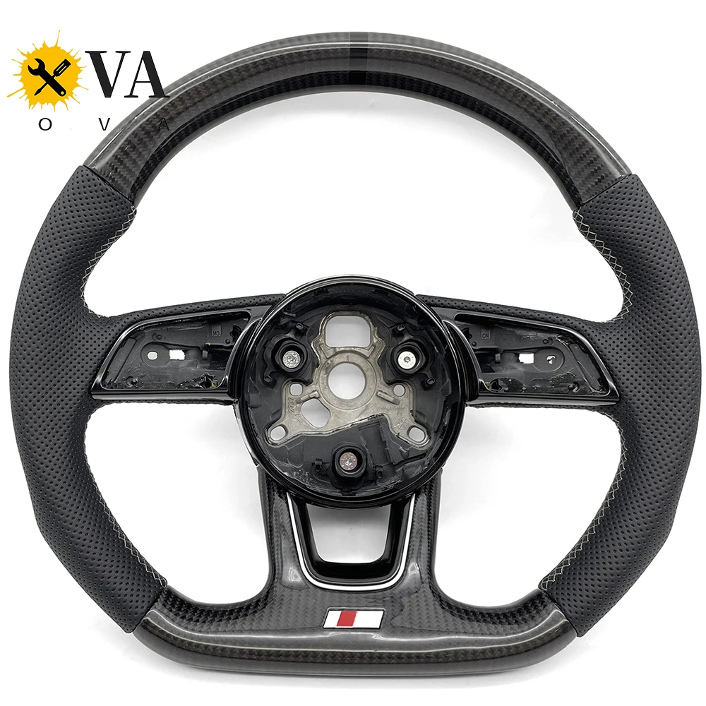 

Carbon Fiber Semi Perforated Leather Steering Wheel, For Audi A3 8V A4 B8 B9 S3 S4 S5 Rs5 Rs3 Rs4 A5 B9