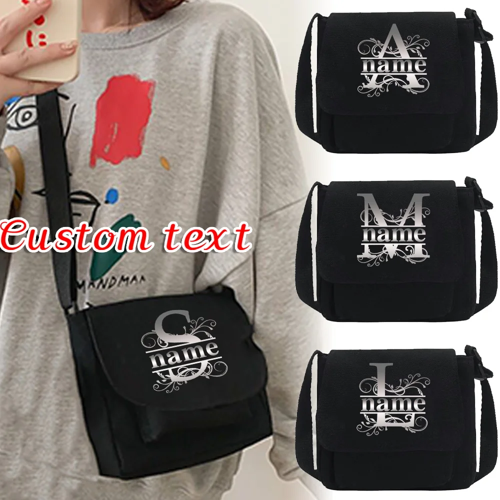 

Personalized Customization Name Canvas Crossbody Bag Youth Fashion Postman Bag Leisure Handbag Customized Product
