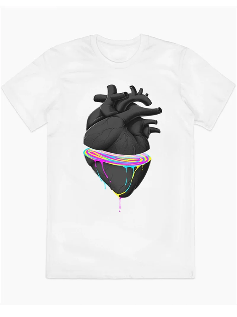 

Новая летняя футболка оверсайз в винтажном стиле с принтом в виде сердца, хлопковая, повседневная, молодежная, с коротким рукавом, круглым вырезом