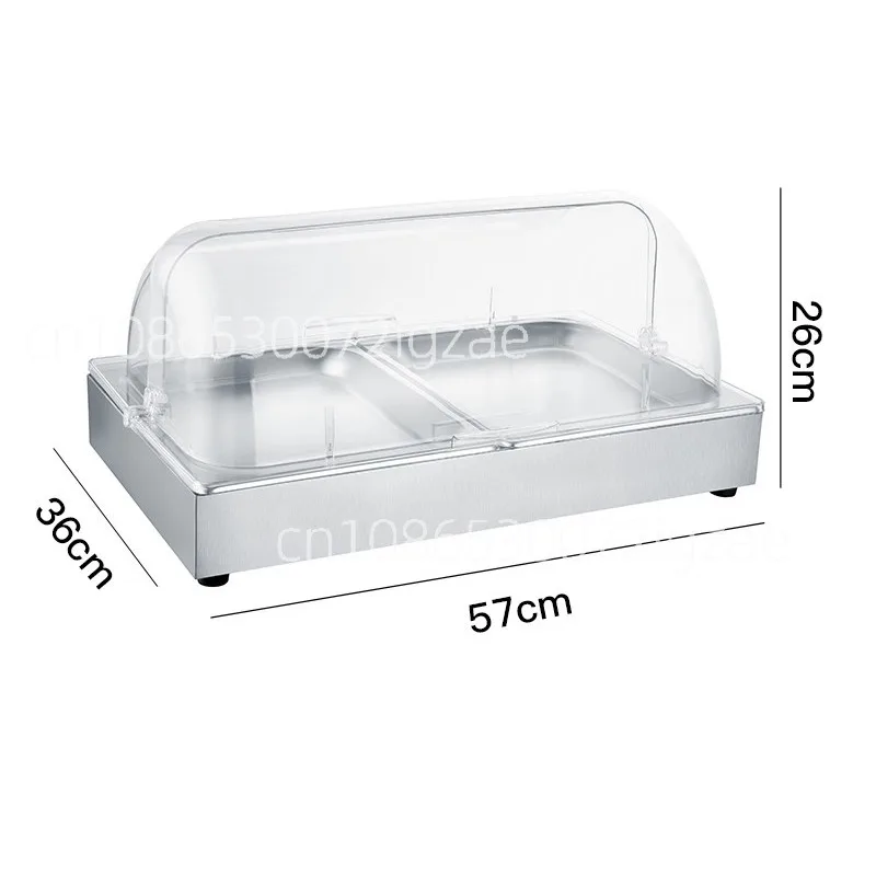 Stainless Steel Chilled Display Stand Ice Tray Transparent Fresh-keeping Cover Flip Display Dust Cover Buffet