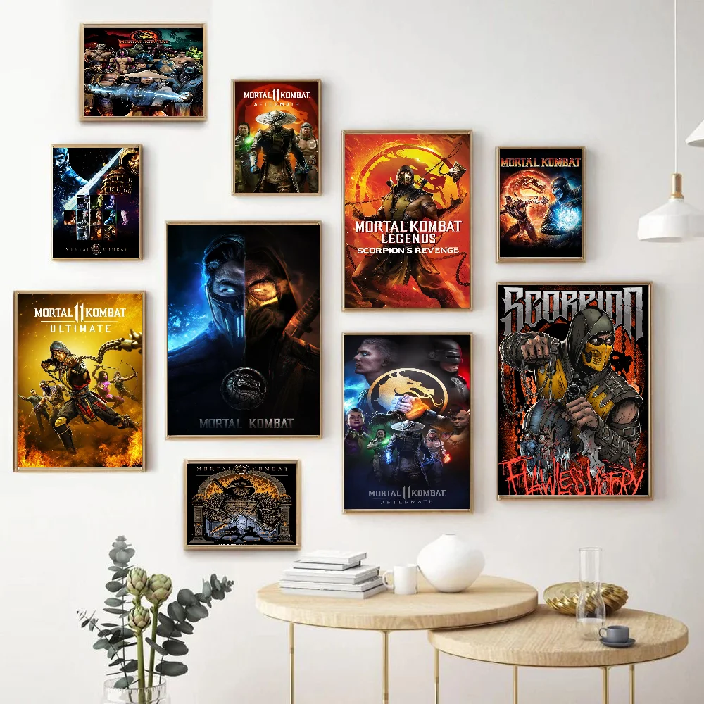 Mortal Kombat Game Self-adhesive Art Poster Whitepaper Prints Posters Artwork Home Decor