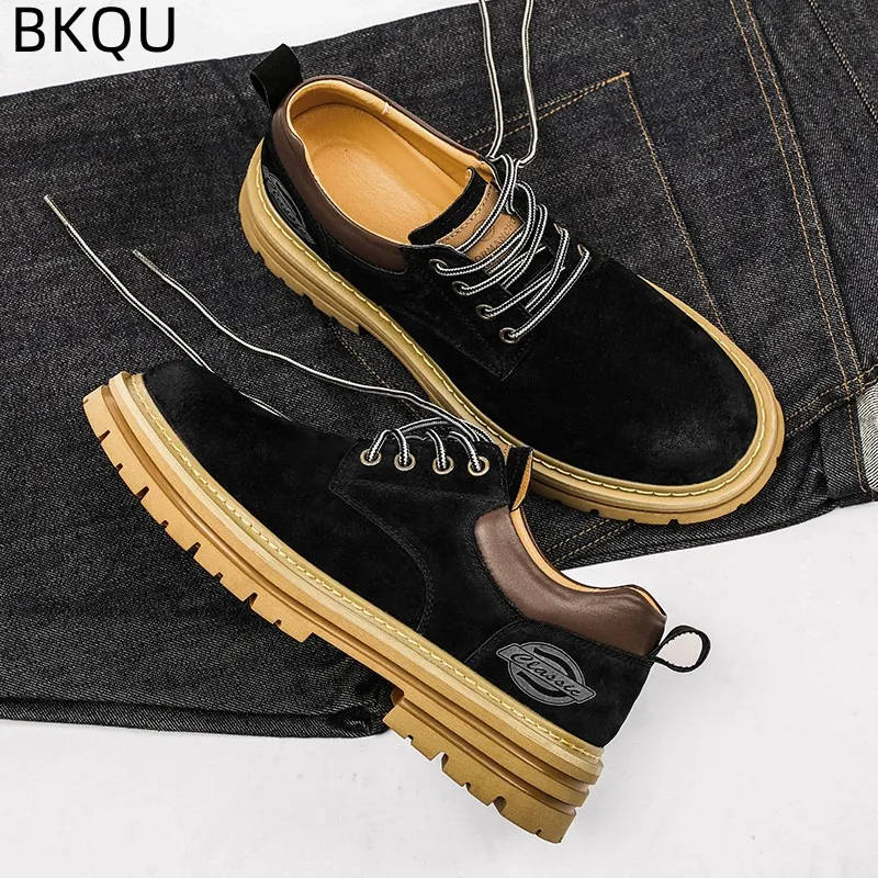 Men\'s Low Cut Boots Fashion Comfortable Outdoor Breathable Trendy All-match Round Toe Platform Walking Boots Spring Autumn Main