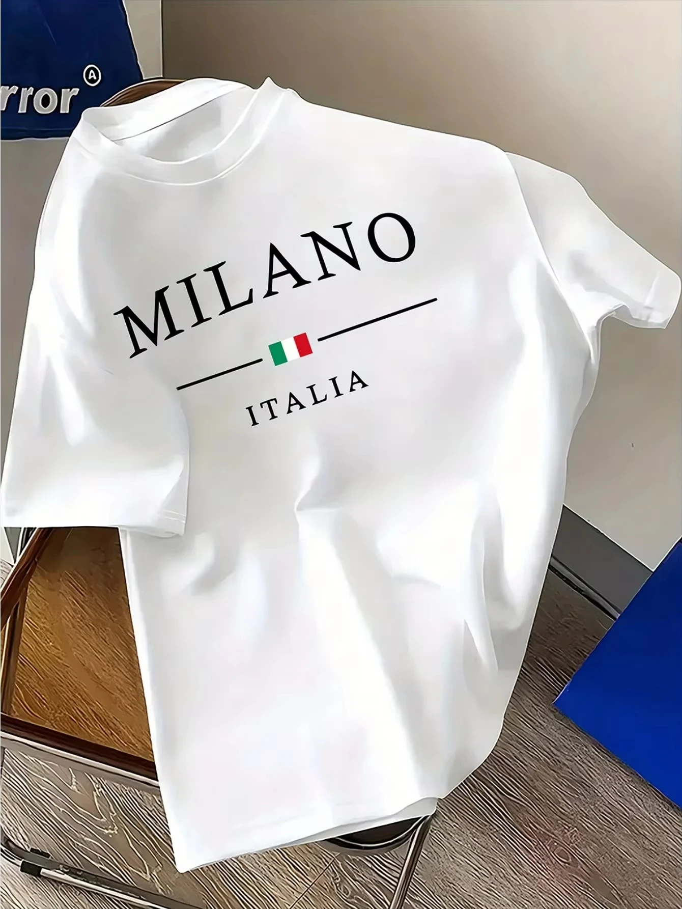 2025 الصيف موضة تي شيرت رجالي القطن الخالص المطبوعة عادية ميلان الإيطالية لينة وتنفس قصيرة الأكمام تي شيرت للرجال #1