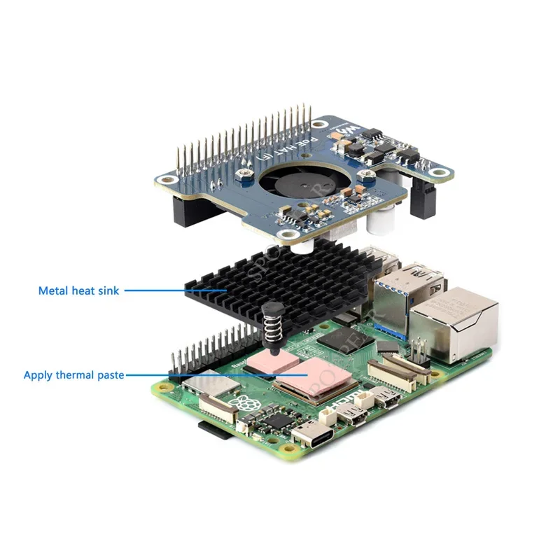 Himbeer Pi 5 Poe Hut Power über Ethernet 802.3af Moudle für Pi5