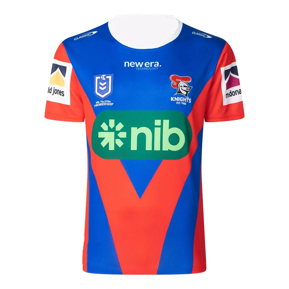 2025 Hot Selling Newcastle Knights Mens Rugby Jersey Youth Kids Breathable Oversized Training Unisex Football Uniform