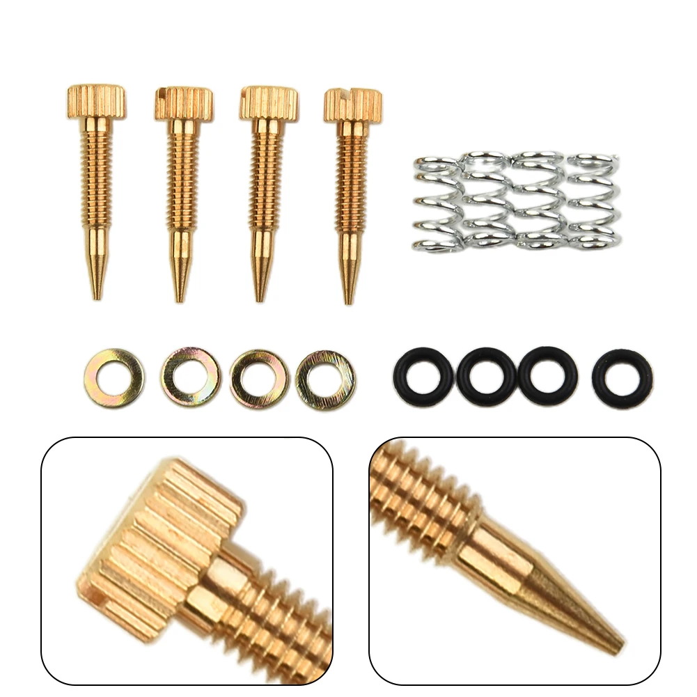 Experience Smoother Threading and Increased Sealing with 4 Solid Brass Air Mixture Screws Part 64750001 for Weber DCOE or IDF