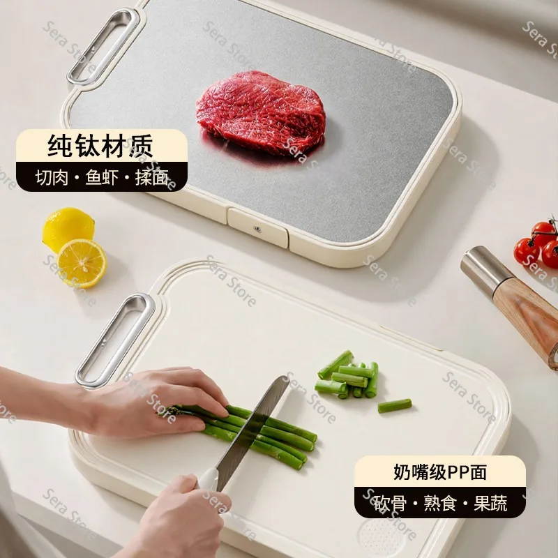 純チタン製食品グレードまな板-両面防カビ抗菌キッチンまな板