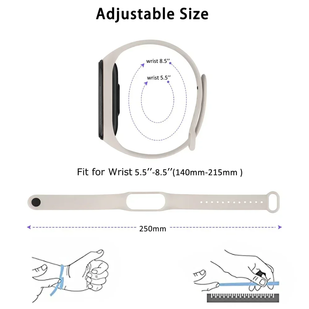 Watchband for Xiaomi Mi Band 7 6 NFC bracelet silicone Sport watch wristband Miband 4 Belt pulsera correa mi band 3 4 5 7 strap