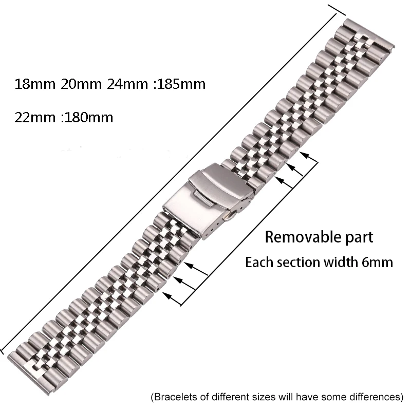 Stainless Steel Watchbands Women Men Bracelet 18mm 20mm 22mm 24mm Silver Straight End Watch Band Strap Watch Accessories