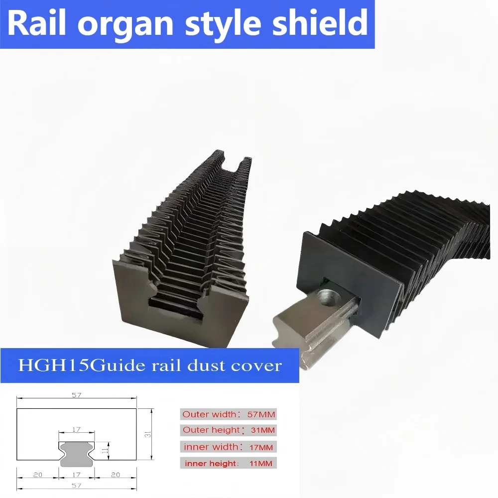 

Guide rail HGH15 arch bridge type accordion retractable dust cover 200mm, 300mm, 400mm, 500mm, 600mm, 1000mm