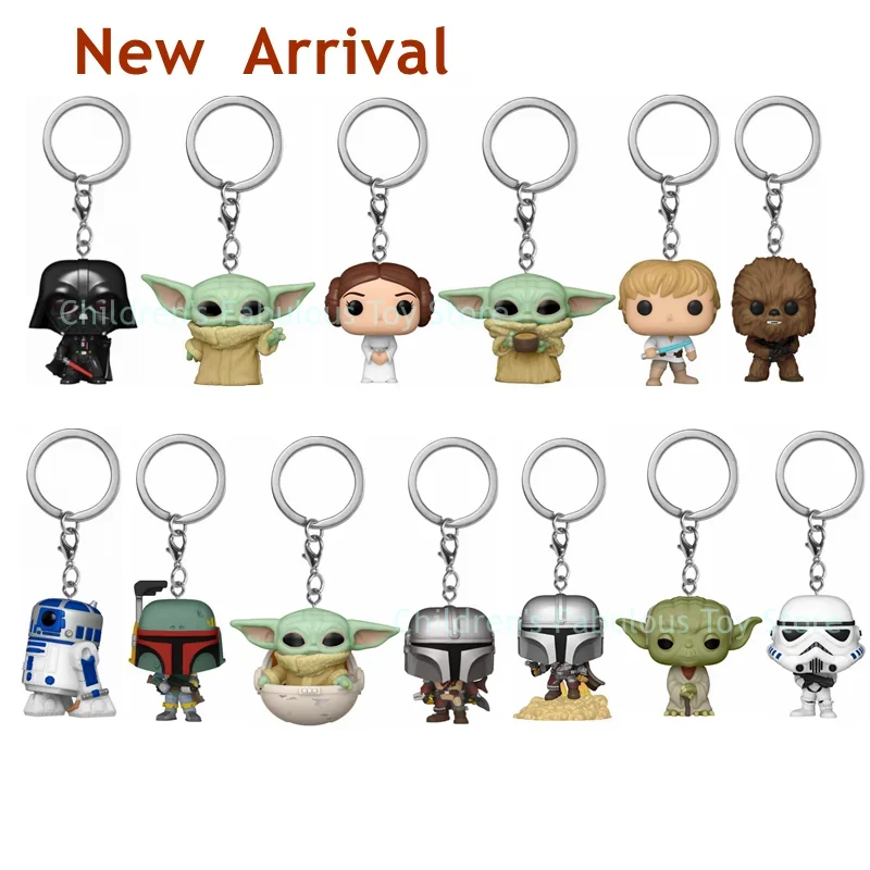 27 styles FUNKO Keychains Star-wars Baby Yoda Keychain Toy Boba Feit ig-11 the Mandalorian Darth Vader Stromtrooper Keyrings