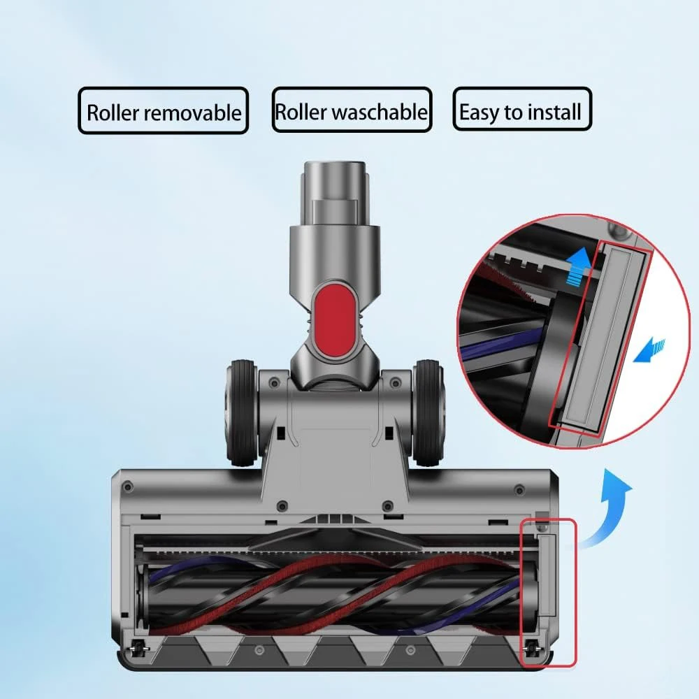 Brush Head Replacement Part For Dyson V7 V8 V10 V11 V15 Vacuum Cleaner Floor Nozzle with Front Lights for Hard Floors and Carpet