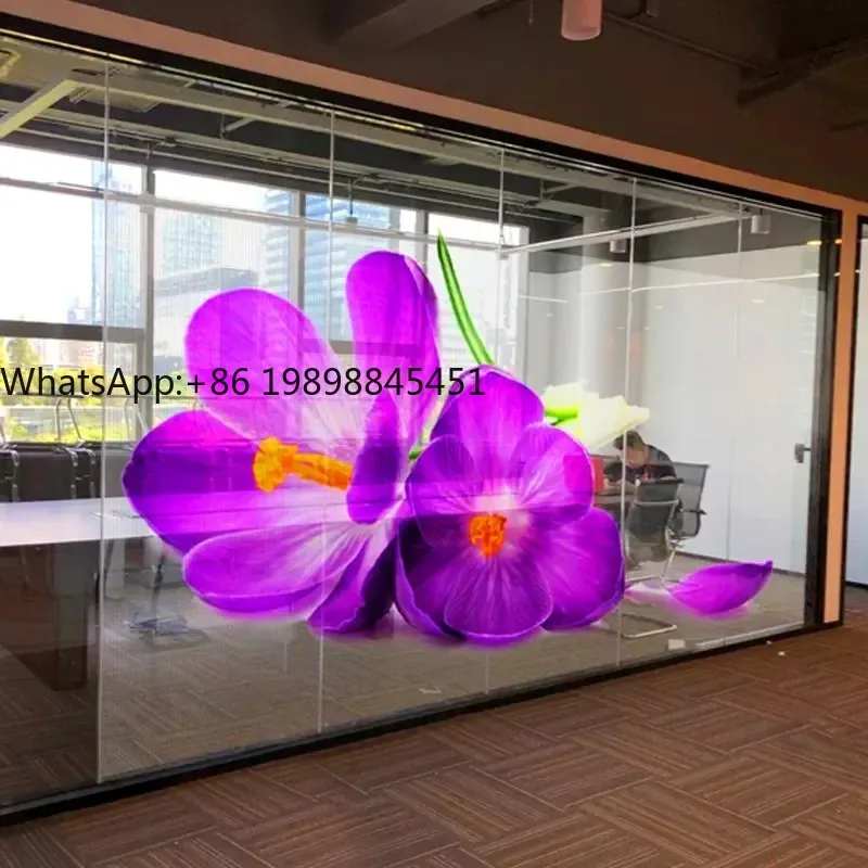 P4 صديقة للبيئة مركز تسوق داخلي شاشة شفافة ذاتية اللصق كريستال نوافذ مرنة لاستخدام متجر البيع بالتجزئة #1