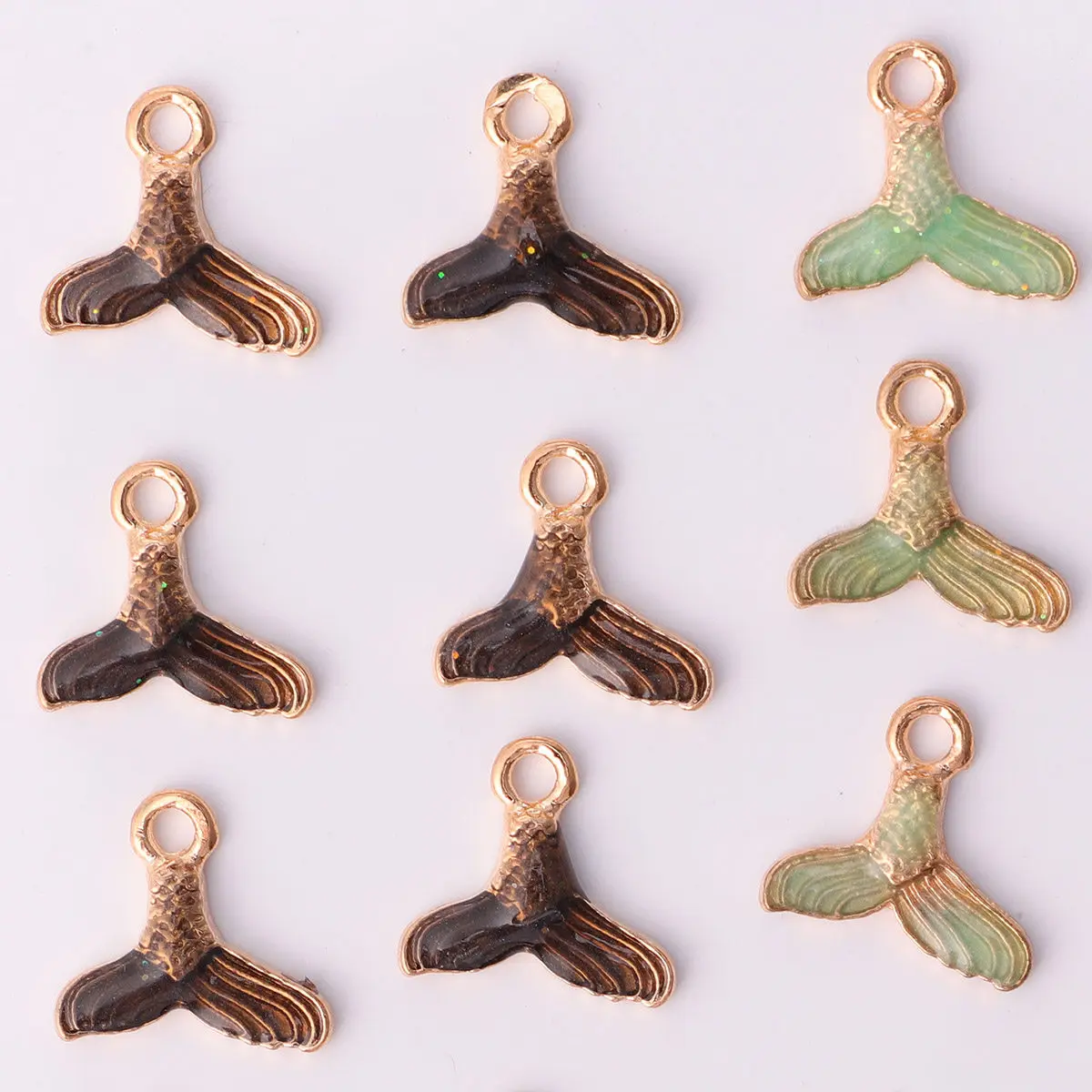 

50Pcs Fish Tail Shaped Pendant Charm Alloy Earrings DIY Jewelry Making Accessories Fashion Handmade Earring Charms