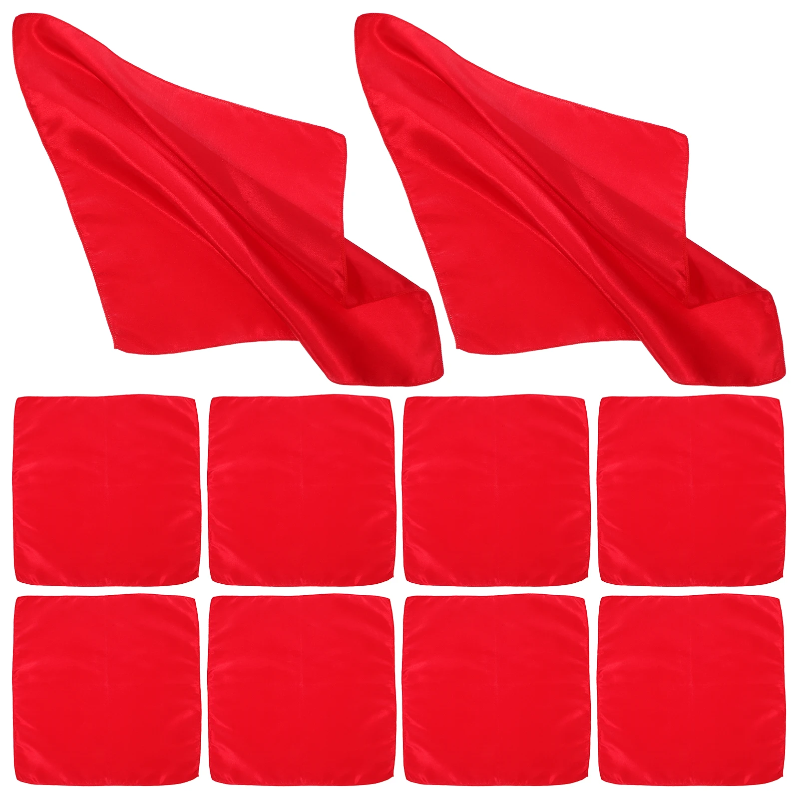 

50pcs Satin Finish Napkins Red Washable Reusable Party Wedding Banquet Decor Cloth Dinner Napkins