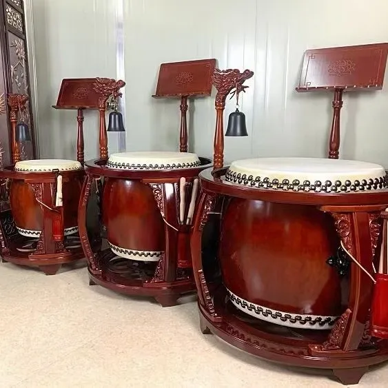 CZ  Stand Temple Dharma Emperor Bell Stand Tripod Folding Vertical Stand Hall Drum Taiwan Cowhide Drum Buddhist Supplies