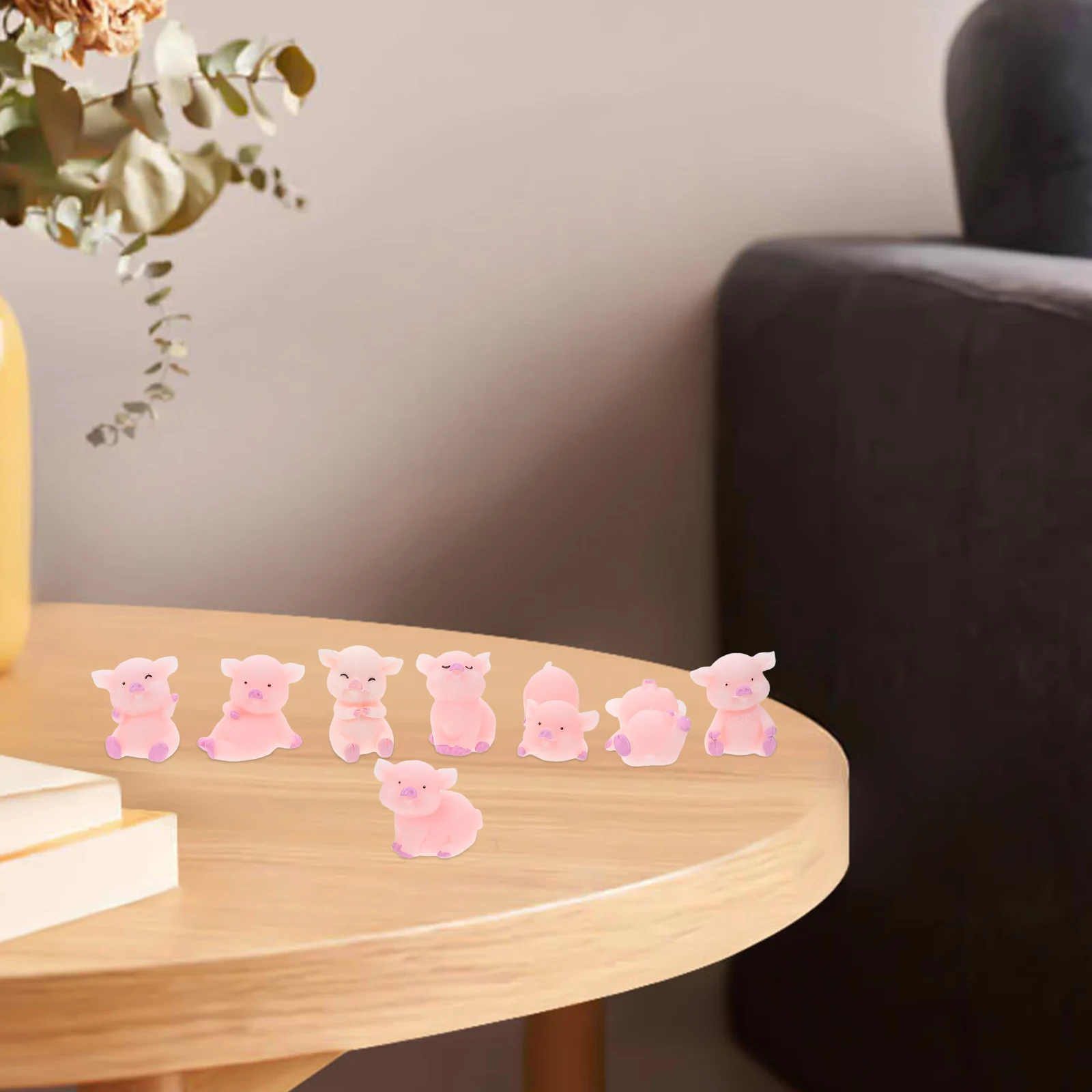 

24pcs Pig Cake Toppers Mini Pig Figurines Cute Resin Piggy Cake Decorations Birthday Party Farm Animal Theme Car Home