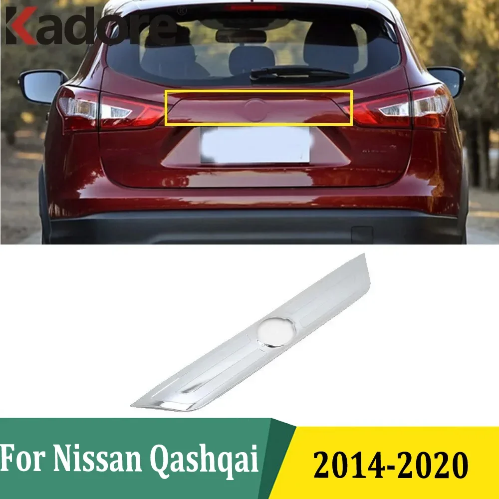 For Nissan Qashqai J11 2014-2020 Chrome Rear Trunk Lid Cover Trim Tail Gate Protector Frame Car Exterior Accessories Styling