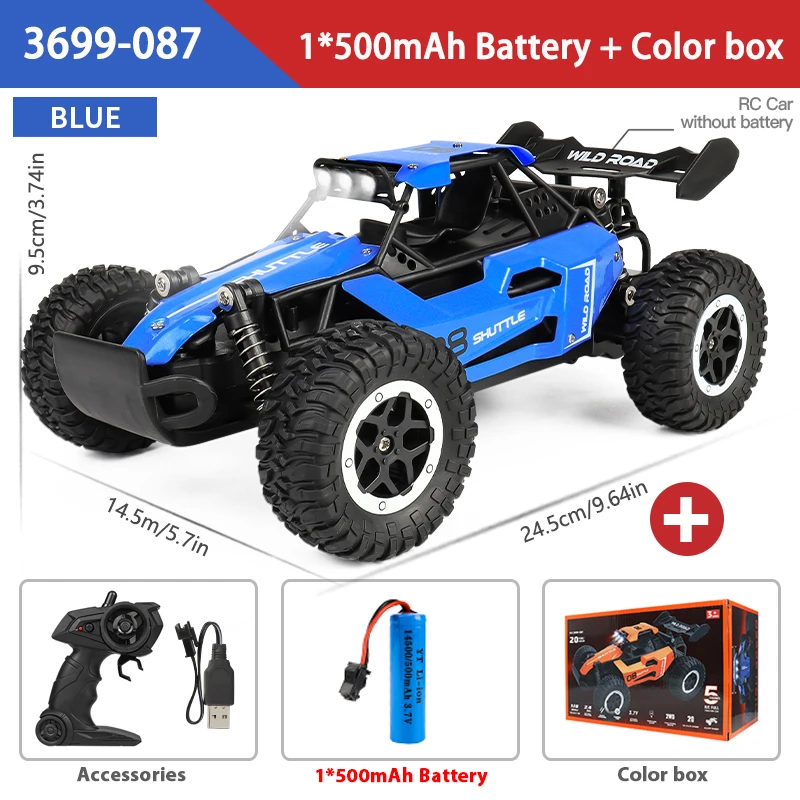1:16 Hoge snelheid off-road legering RC auto's Politie Truck Jeep met muziekgeluid en LED-verlichting 2.4G Afstandsbediening Auto's Buitenspeelgoed