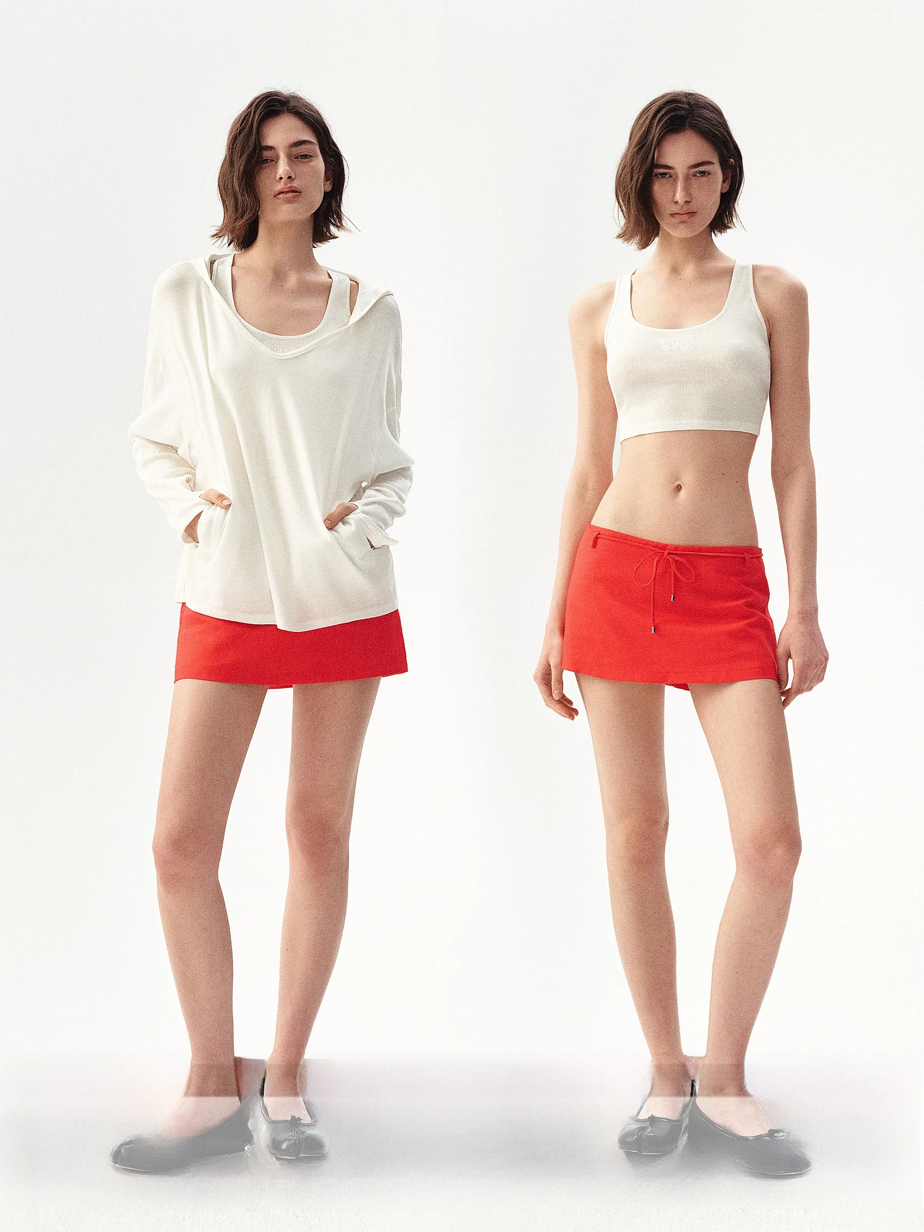 

AYO Silk Han Hanflax Two-Piece Set Long Sleeve T-Shirt Cover up Soft Skin Feel Sporty Style Inner Vest Casual Wear for Women