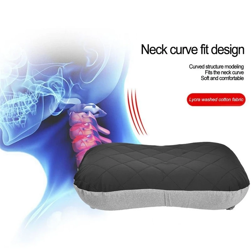 Square Headrest Inflatable Pillow TPU Camping Trip Nap Pillows For Outdoor Hiking Camping Travel Neck Lumbar Support Cushion