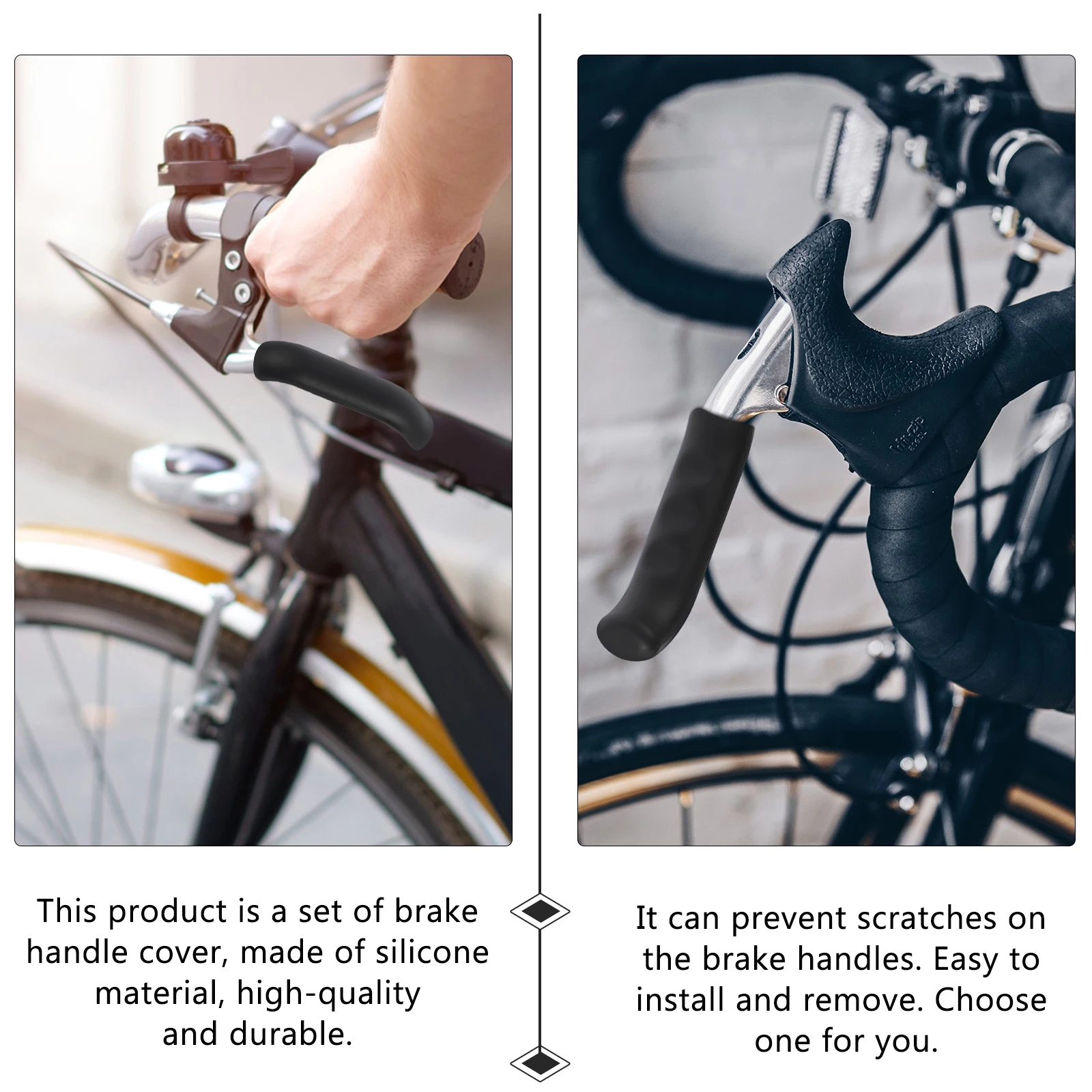 

5Pairs Bike Brake Handle Protector Silicone Cover Anti-Scratch Non-Slip Comfort Grip Enhanced Safety Riding Accessory