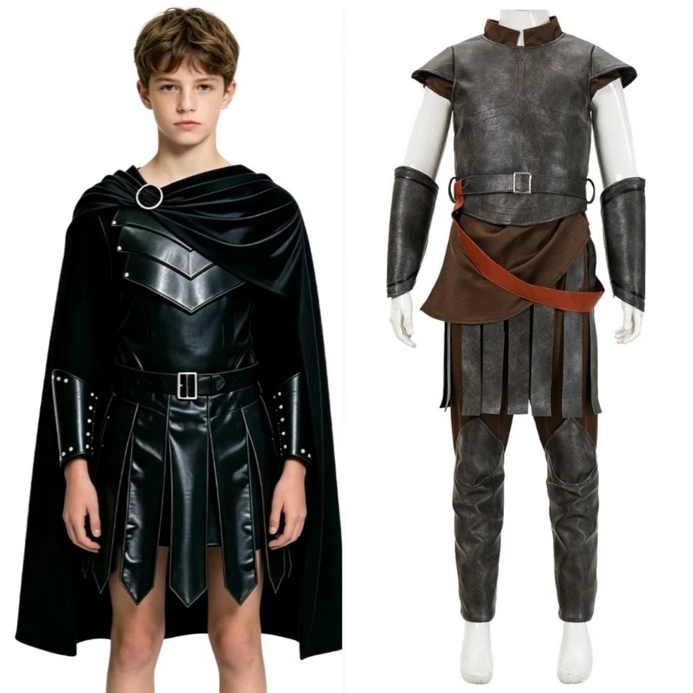 The Odyssey Cosplay Agamemnon Costume Disguise Leather Uniform Cloak for Men Roleplay Performance Outfit Halloween Carnival Suit