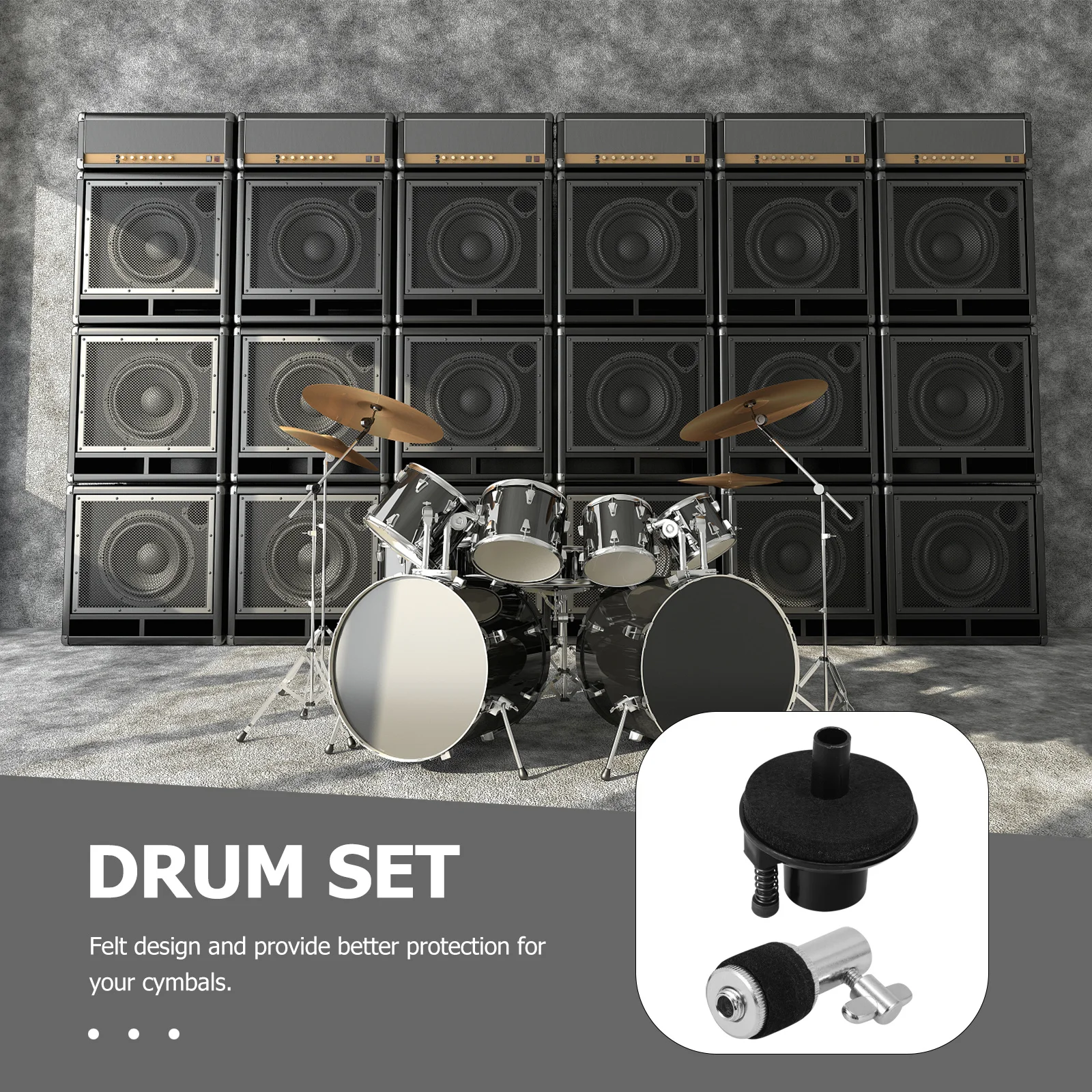 

1Set Jazz Drum Clutch Cymbal Pedal Accessories Stable Durable Base Plate Cymbal Washers Sleeves Felt Protection Compatible